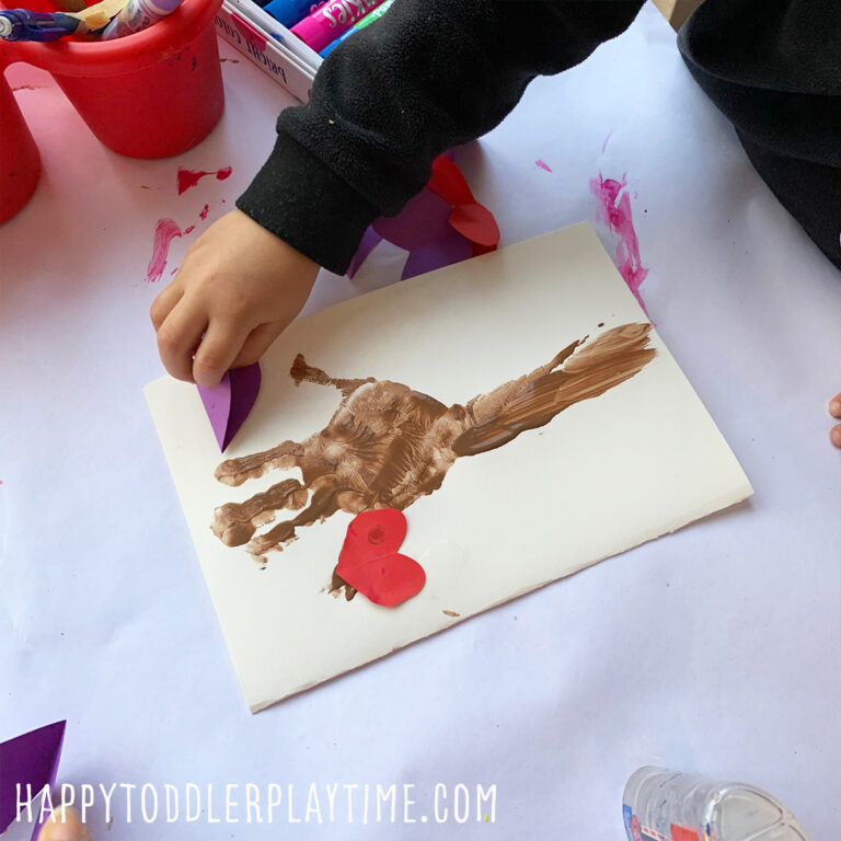 Handprint Heart Tree Craft for Valentine's Day - Happy Toddler Playtime