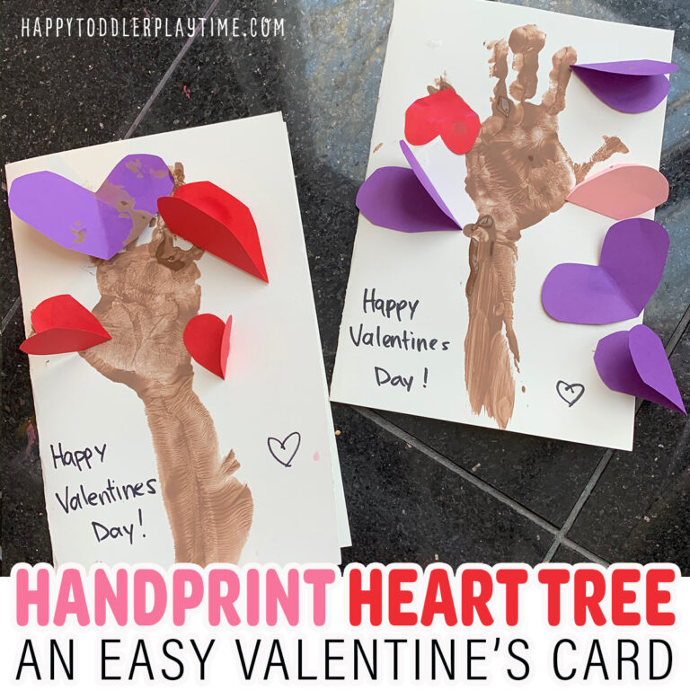 Handprint Heart Tree Craft for Valentine's Day - Happy Toddler Playtime