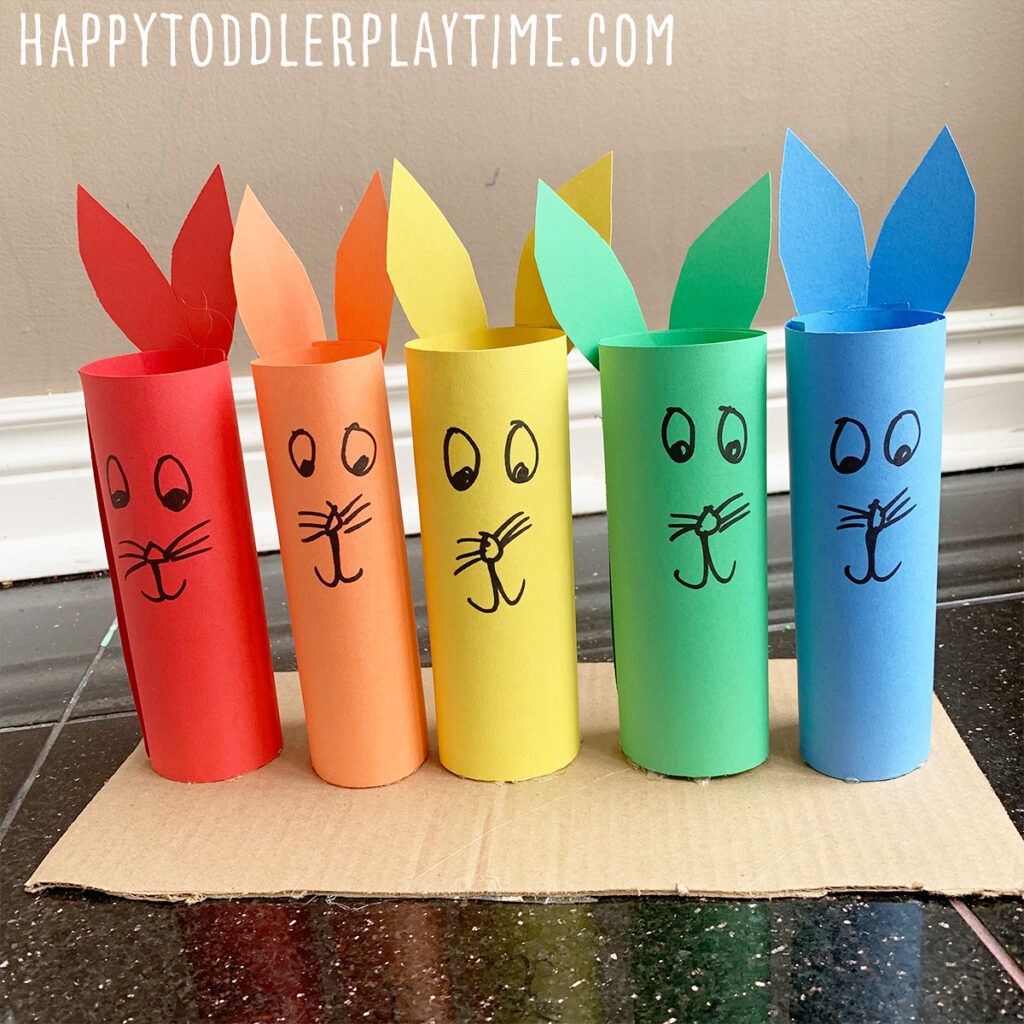 Paper Tube Easter Bunny Colour Sort for Toddlers