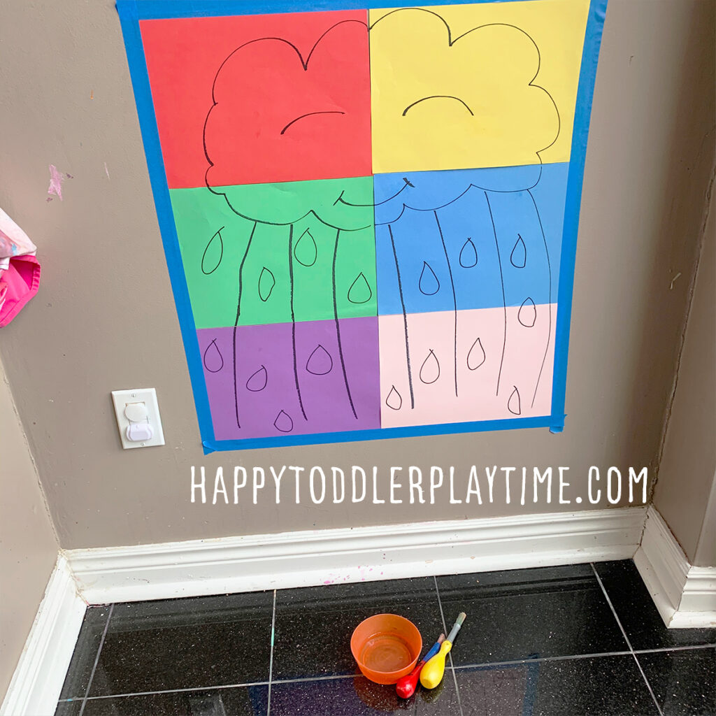 Rain Painting with Water: An Easy Spring Activity