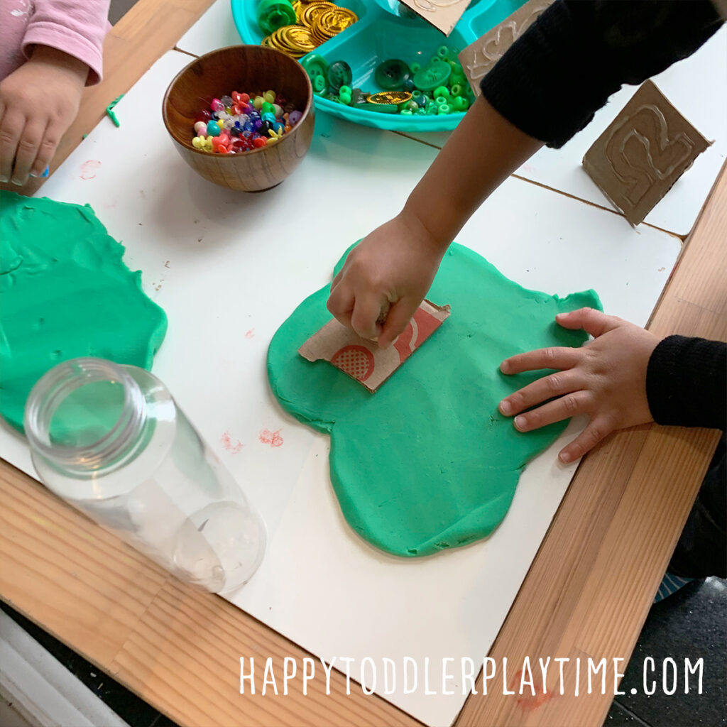 DIY St. Patrick's Day Stamps: Play Dough Activity