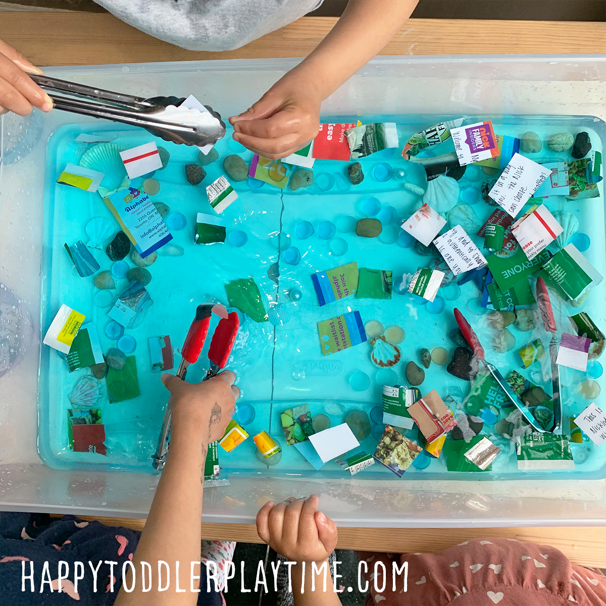 Earth Day Ocean Sort & Clean Up Sensory Bin Happy Toddler Playtime