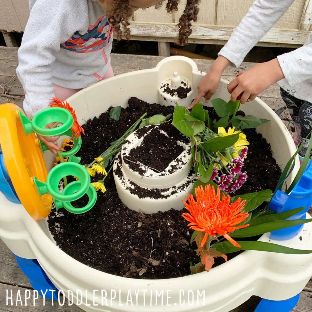 Garden Water Table Sensory Activity for Kids