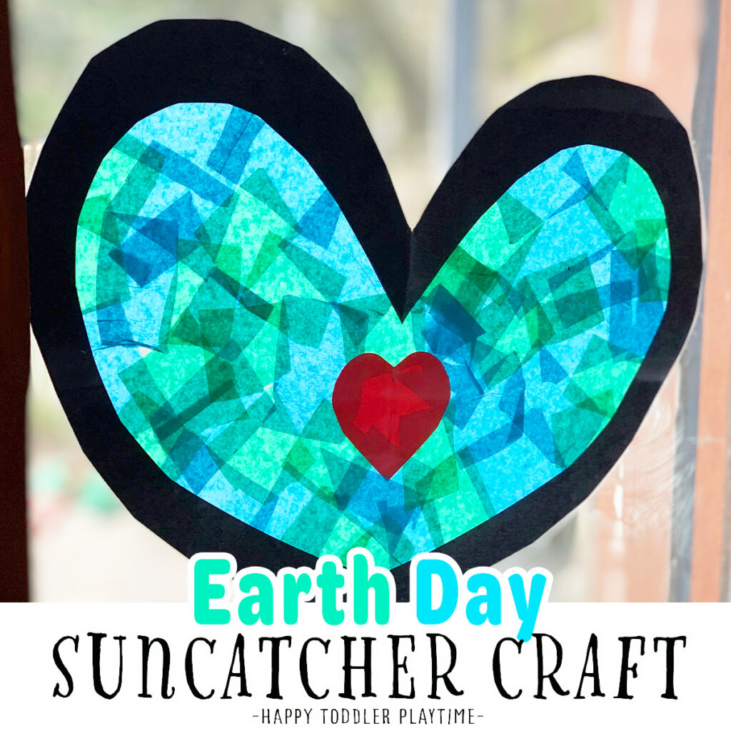 Earth Day Heart Sun Catcher Craft