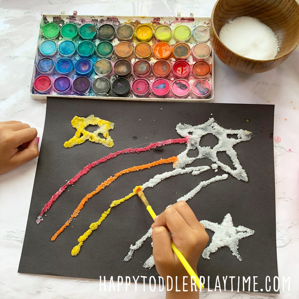 Salt Painting for Toddlers & Preschoolers