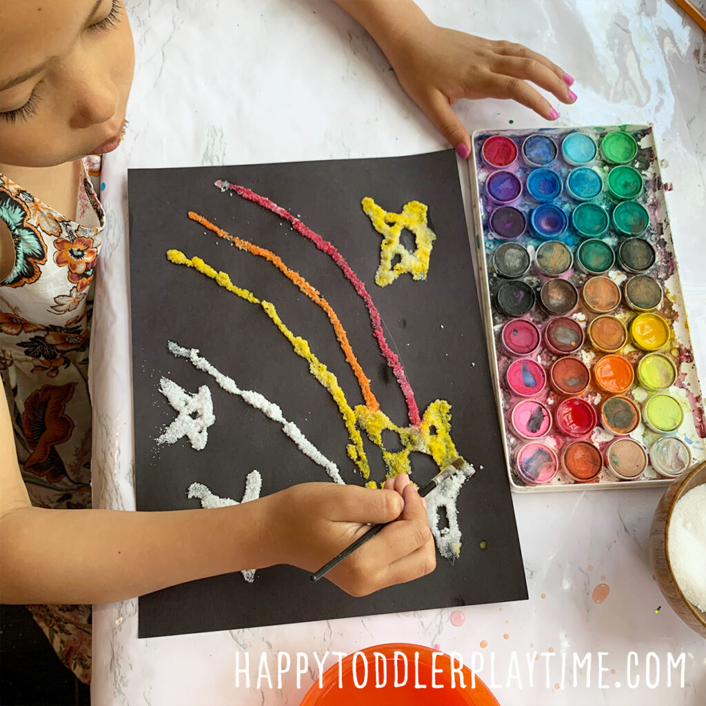 Salt Painting for Toddlers & Preschoolers