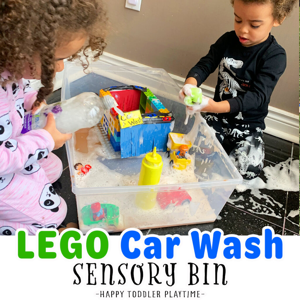 LEGO Car Wash Sensory Bin