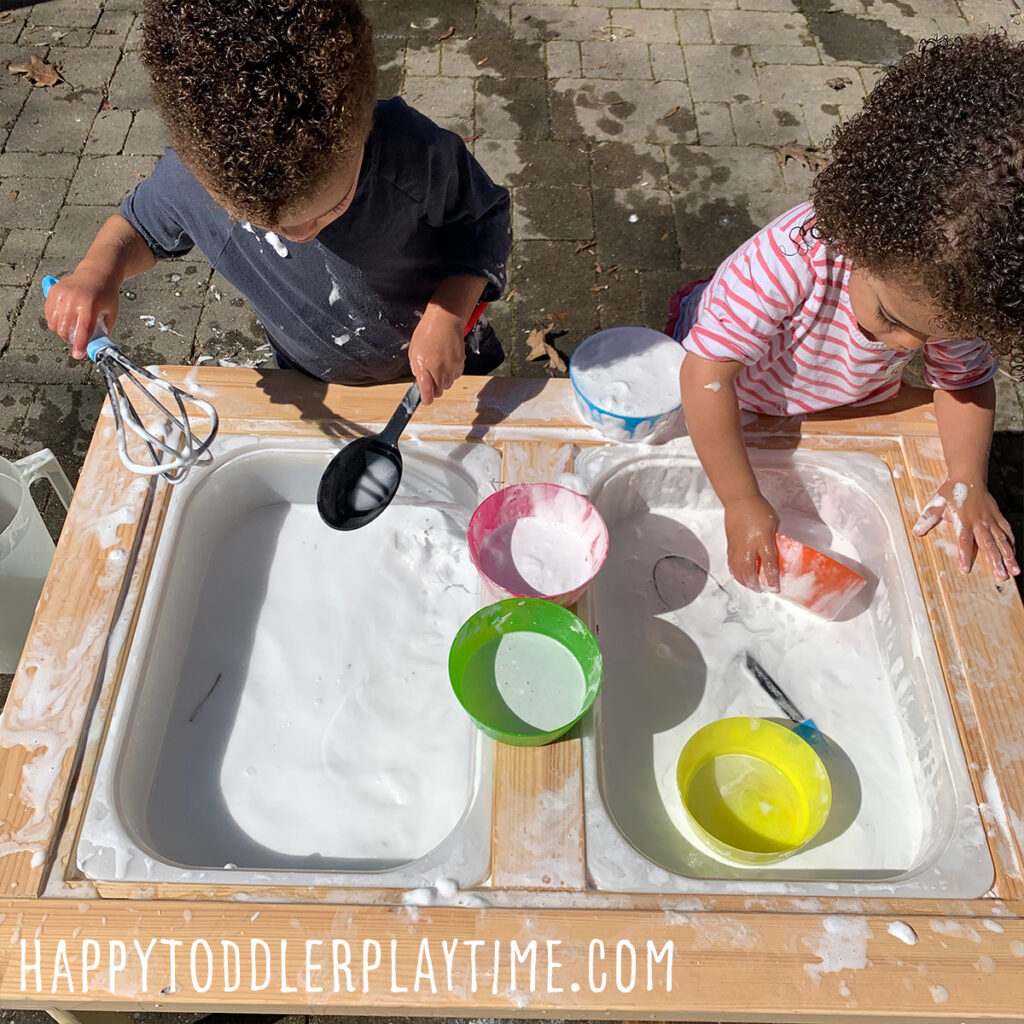 Shaving Cream Paint for Toddlers is a Fun Sensory Art Project!