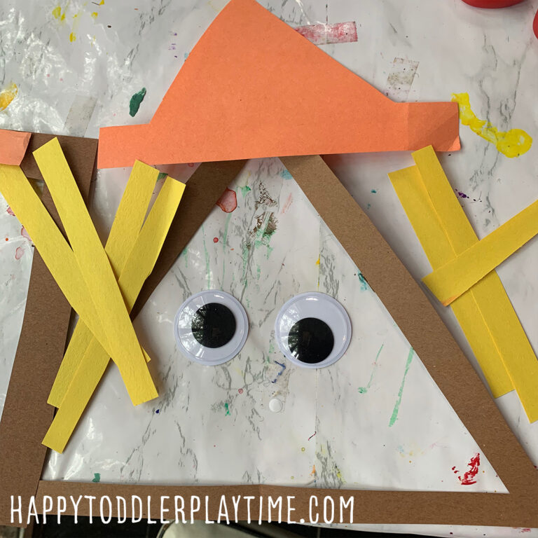 Scarecrow Shape Sorting Sticky Wall - Happy Toddler Playtime