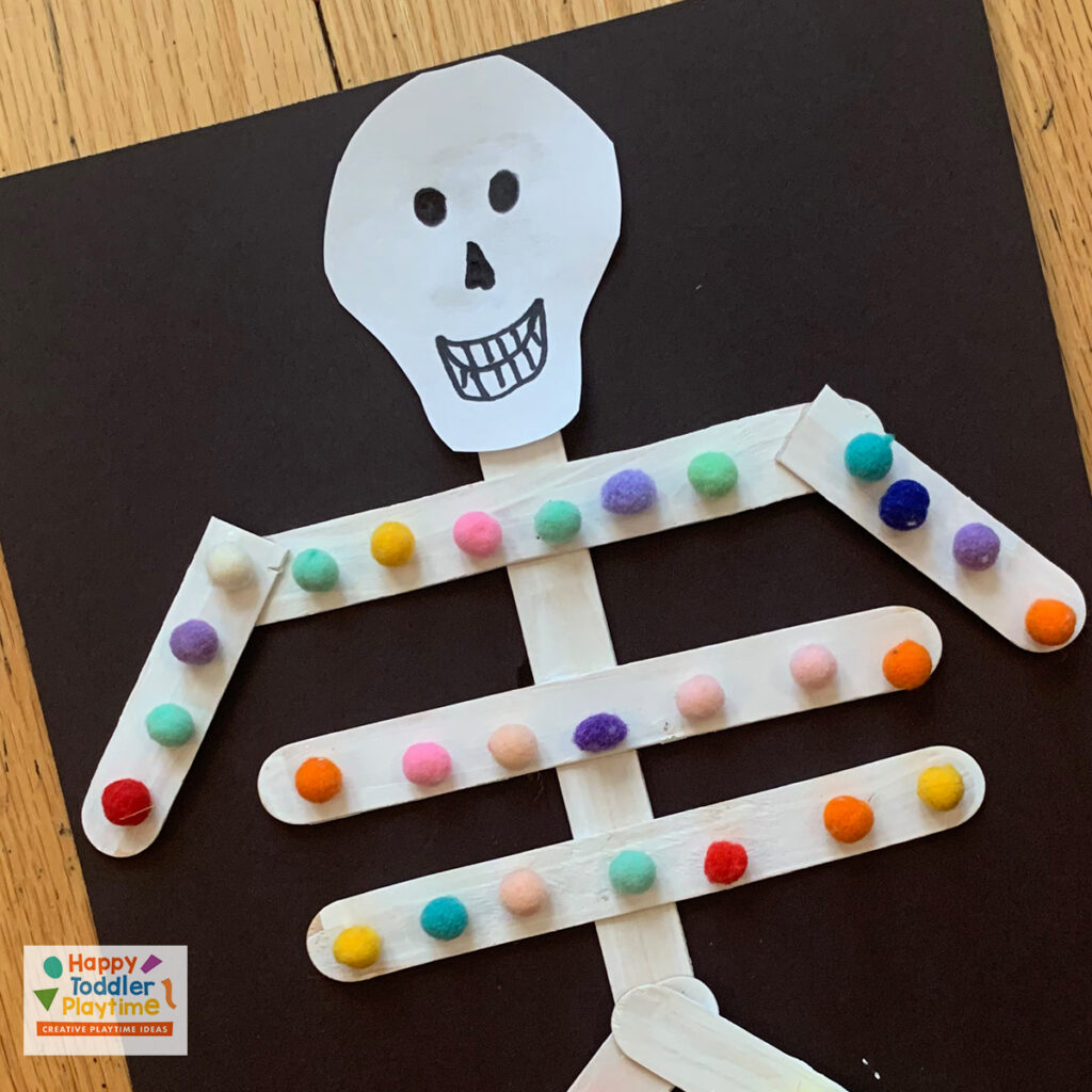 Pom Pom Skeleton Craft for Kids