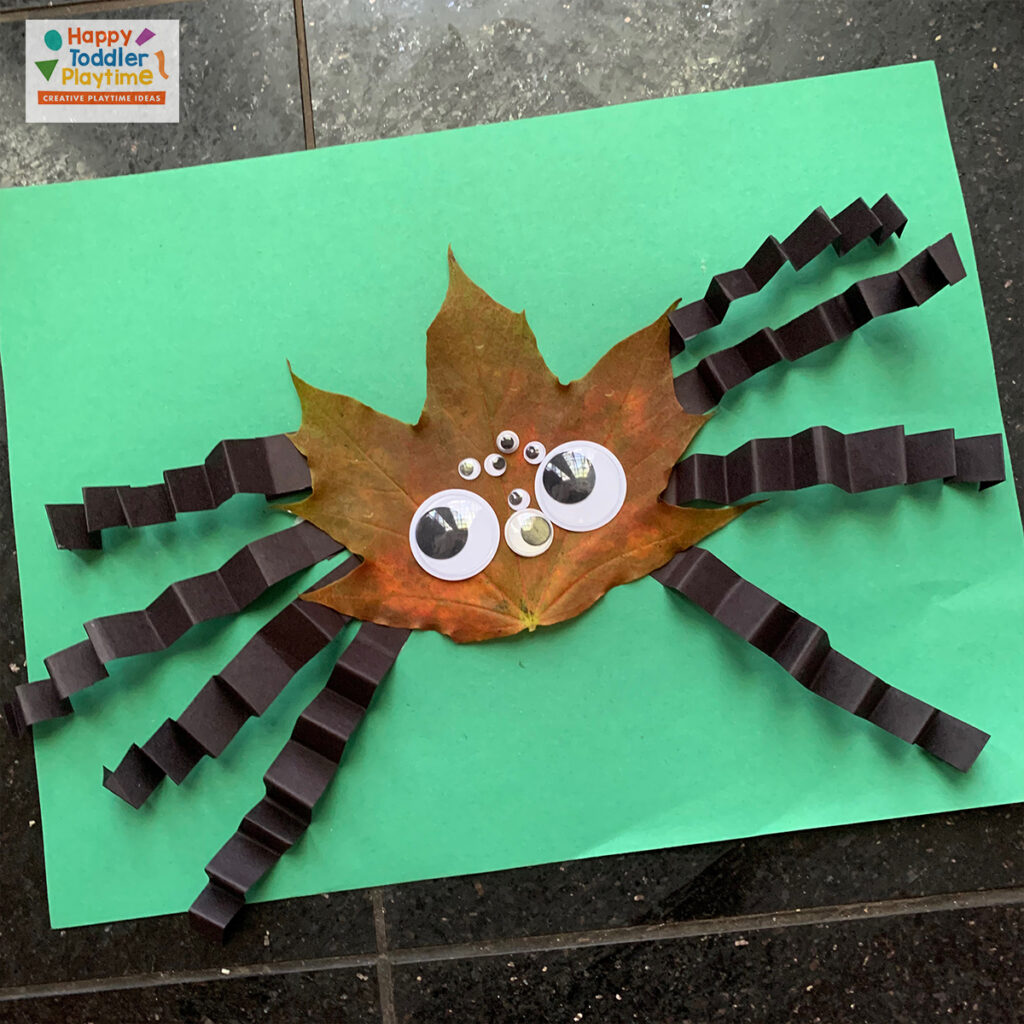 Easy Leaf Spider Halloween Craft for Kids
