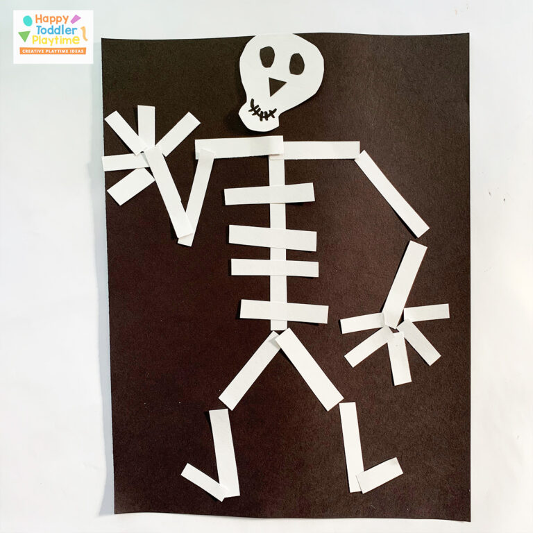 Skeleton Strip Paper Strip Skeleton Craft - Happy Toddler Playtime