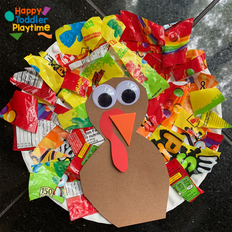 Candy Wrapper Turkey Craft - Happy Toddler Playtime