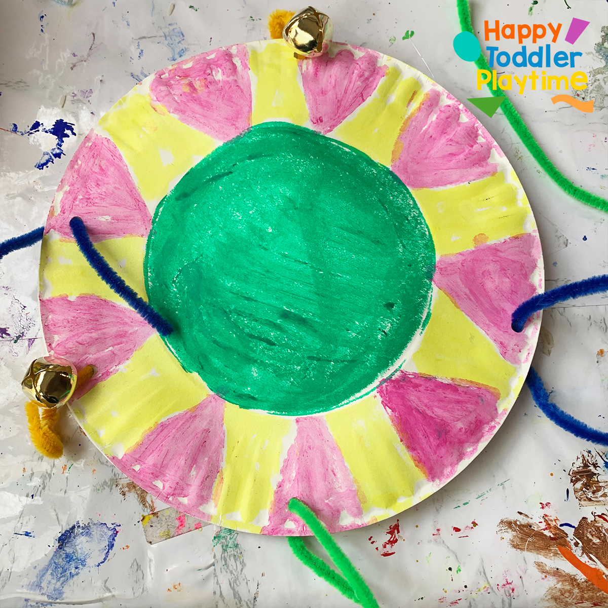 DIY Tambourine Craft for Kids Happy Toddler Playtime