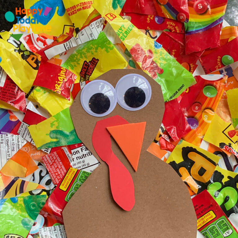 Candy Wrapper Turkey Craft - Happy Toddler Playtime
