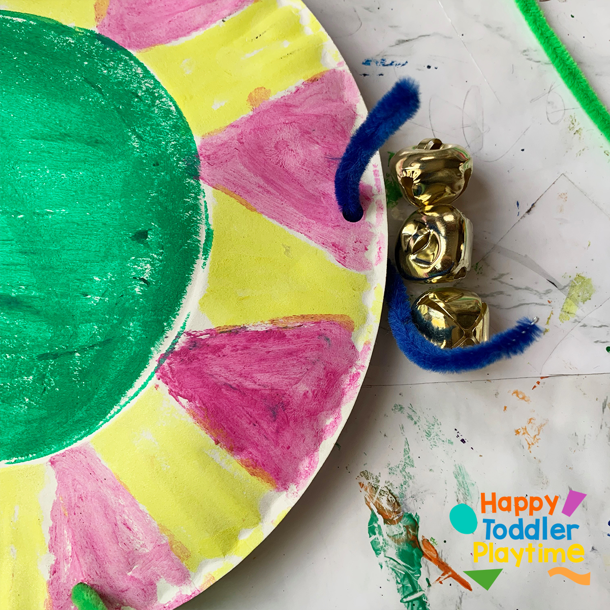 DIY Tambourine Craft for Kids Happy Toddler Playtime