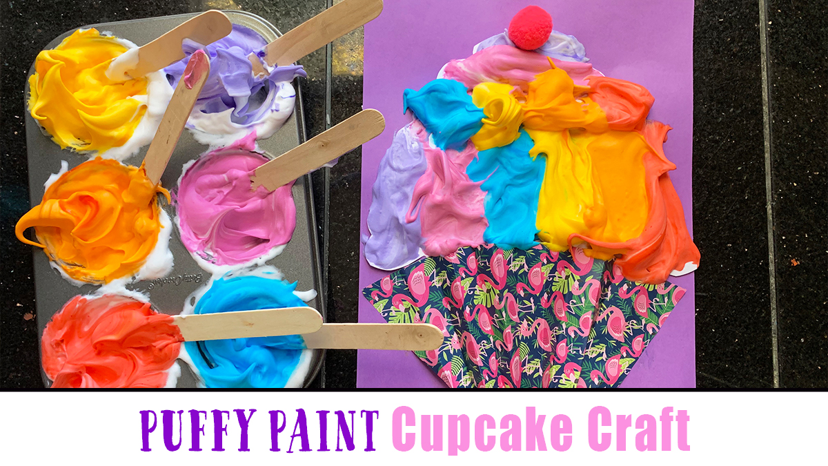 Puffy Paint Cupcake Craft - Happy Toddler Playtime