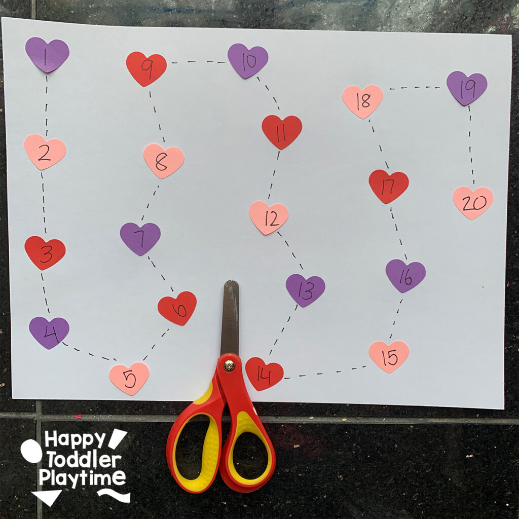 Count & Cut the Hearts: Scissor Skills Activity for Preschoolers