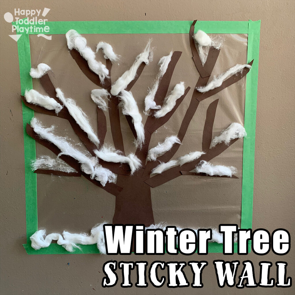 Winter Tree Sticky Wall Craft for Kids