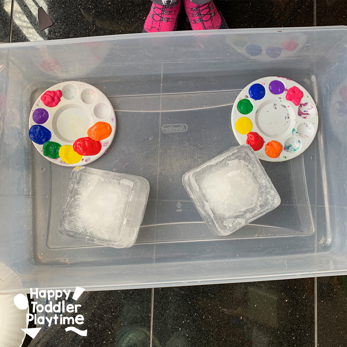 Painting Ice: Super Easy Art Activity for Kids - Happy Toddler Playtime