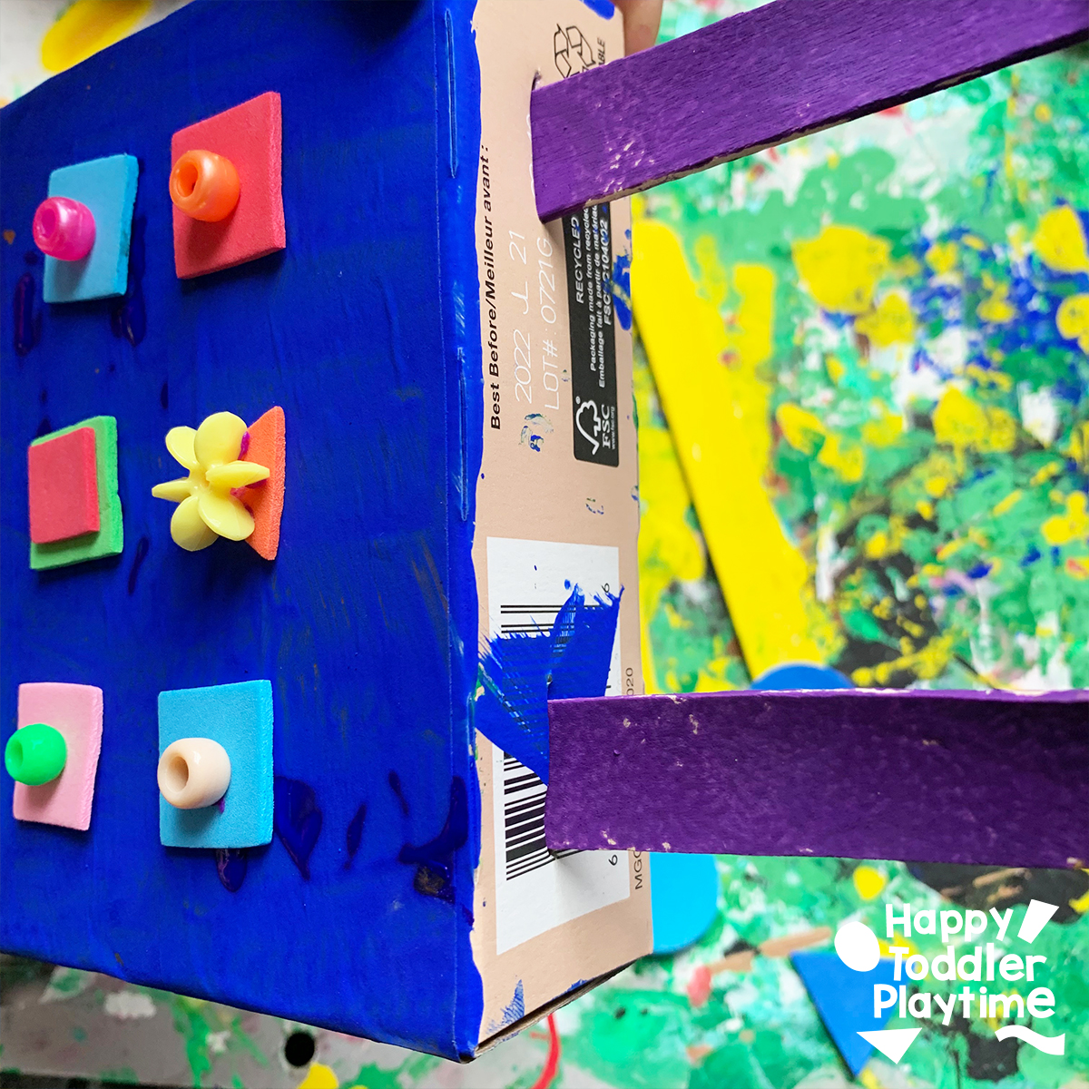 Easy Cardboard Box Robot Craft for Kids Happy Toddler Playtime