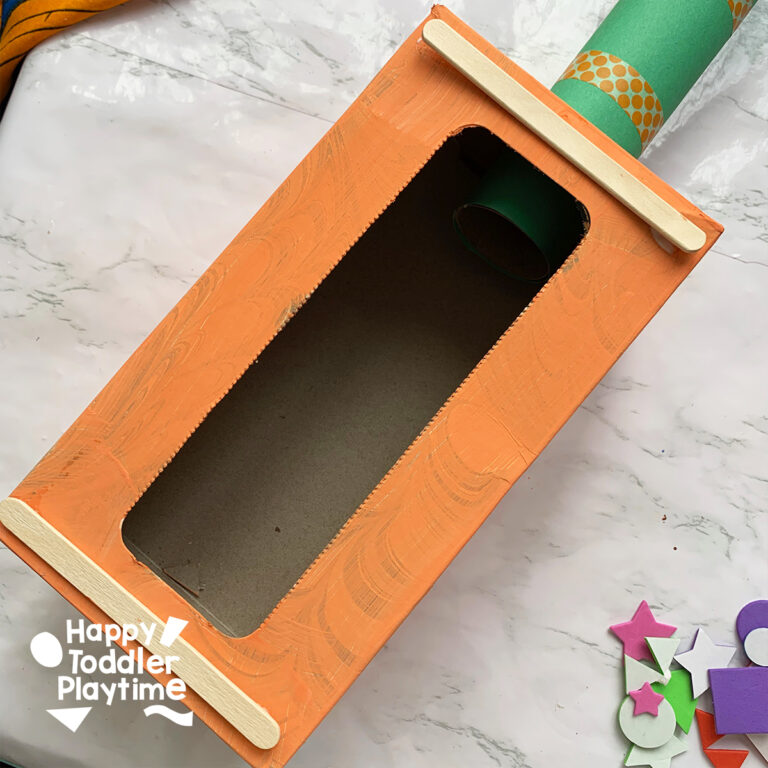 Cardboard Box Guitar Craft for Kids Happy Toddler Playtime