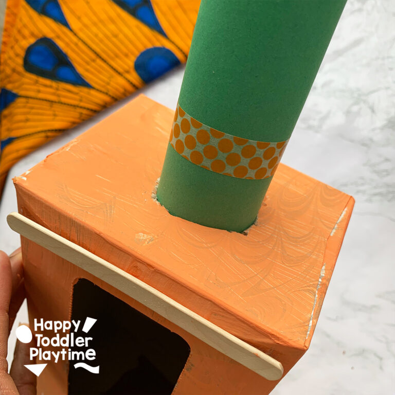 Cardboard Box Guitar Craft for Kids Happy Toddler Playtime