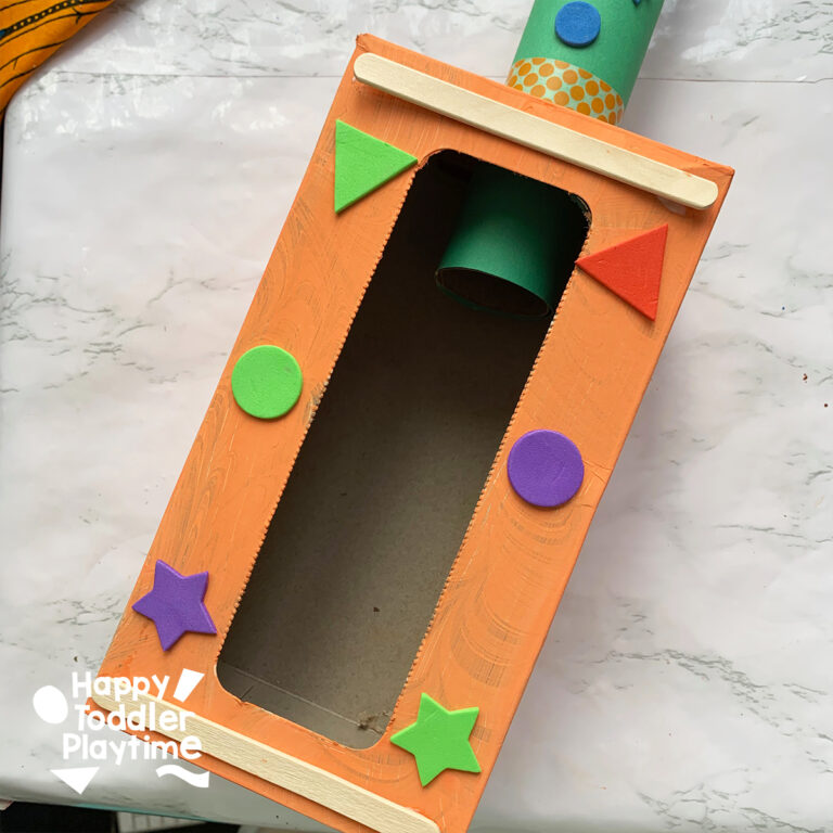 Cardboard Box Guitar Craft for Kids Happy Toddler Playtime