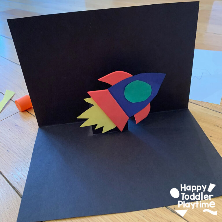 Pop-Up Rocket Ship Card Craft for Kids - Happy Toddler Playtime