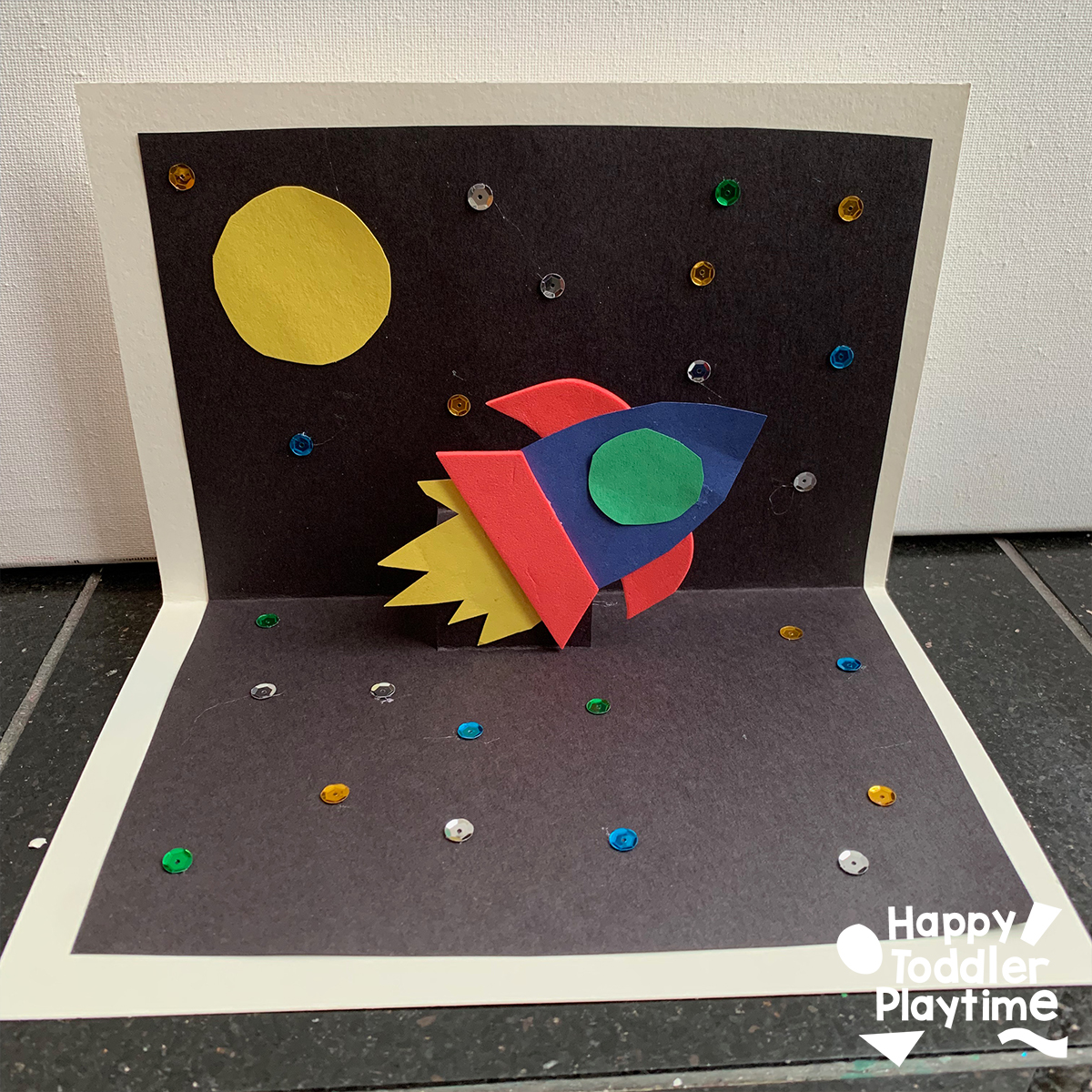 Pop-Up Rocket Ship Card Craft for Kids - Happy Toddler Playtime