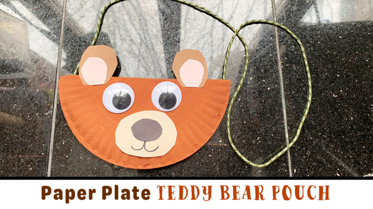 Paper Plate Teddy Bear Pouch Craft for Kids - Happy Toddler Playtime