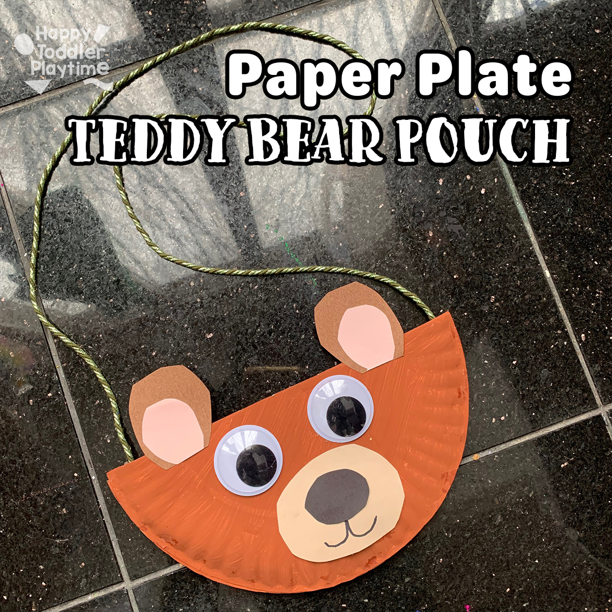 Paper Plate Teddy Bear Pouch Craft for Kids - Happy Toddler Playtime