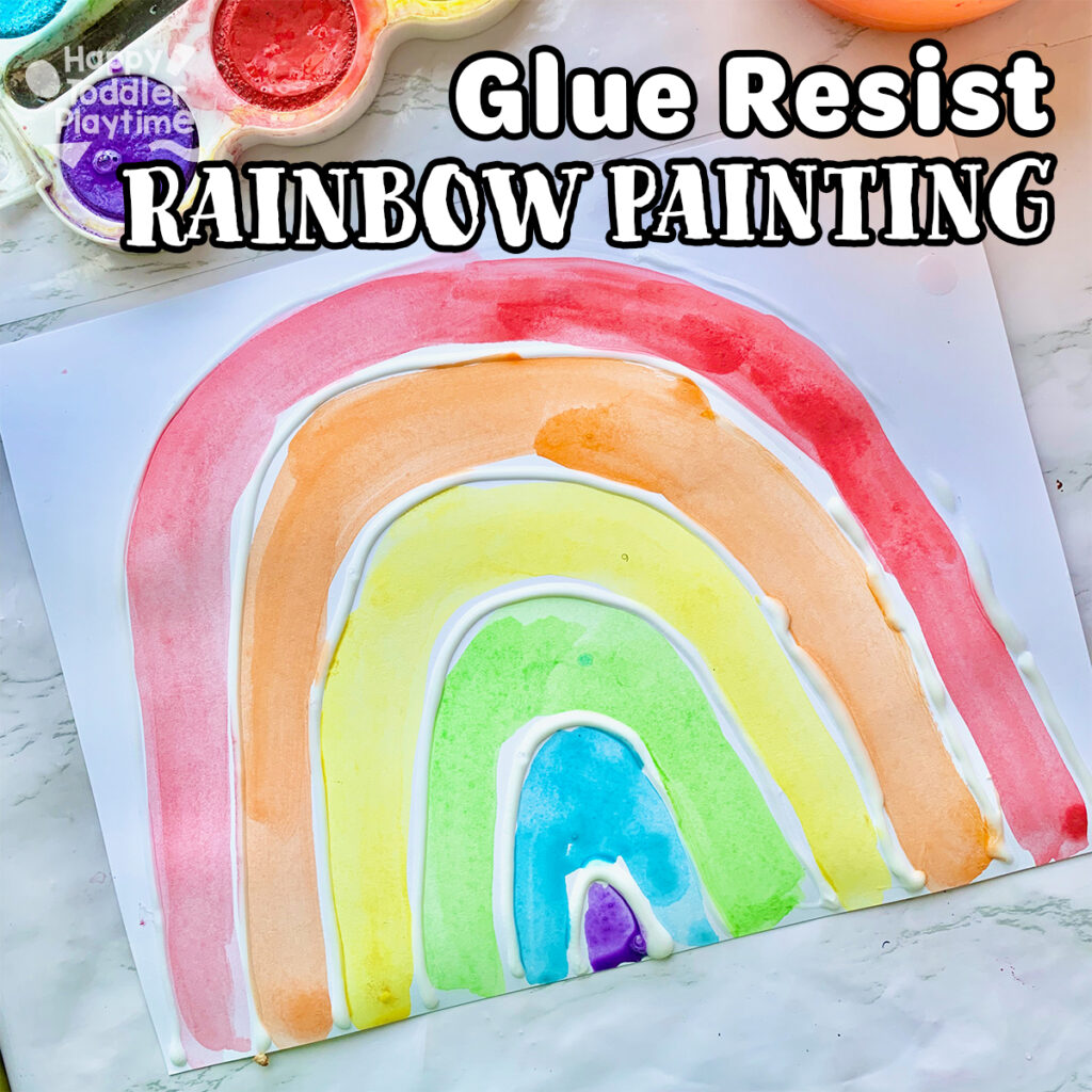 Glue Resist Rainbow Painting
