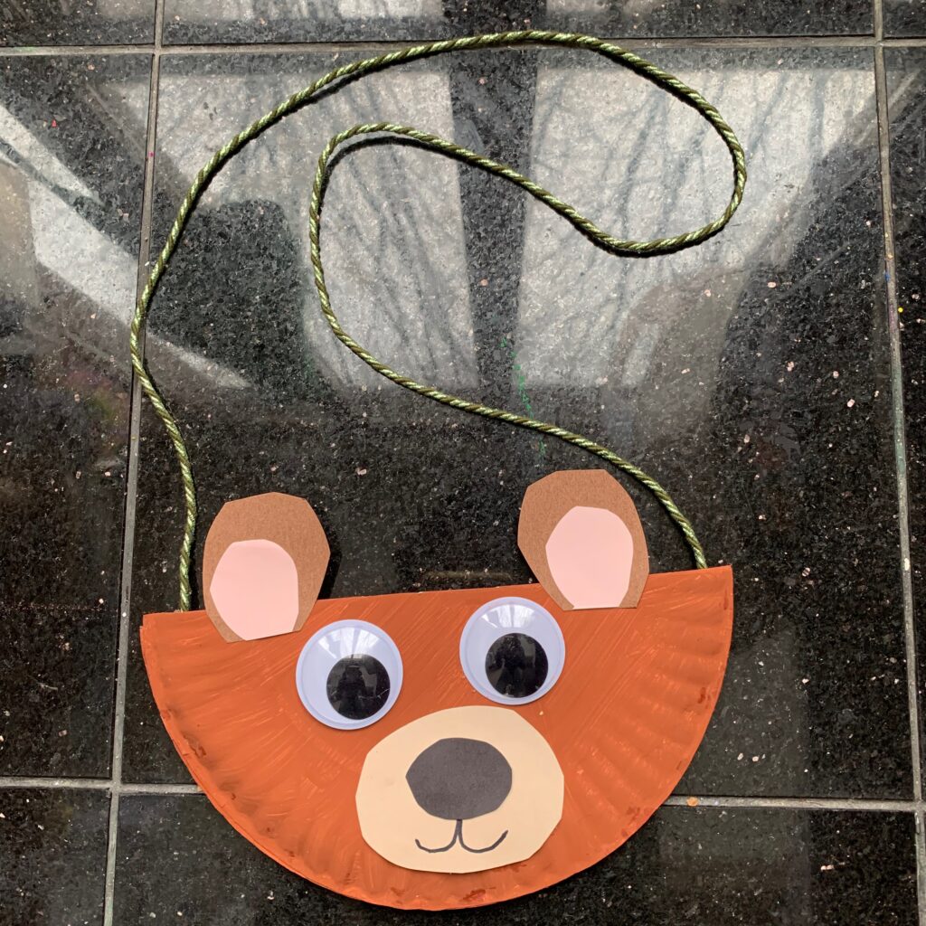Paper Plate Teddy Bear Pouch Craft for Kids