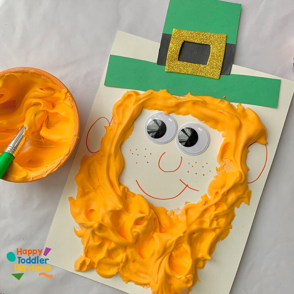 Adorable Puffy Paint Leprechaun Craft for Kids