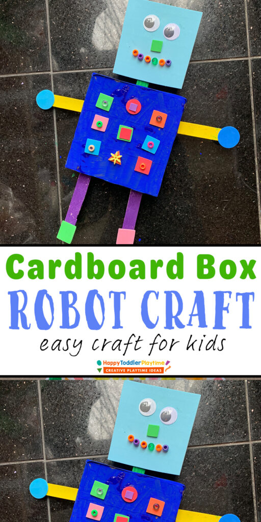Easy Cardboard Box Robot Craft for Kids