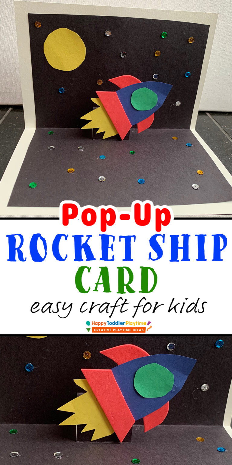 Pop-Up Rocket Ship Card Craft for Kids - Happy Toddler Playtime