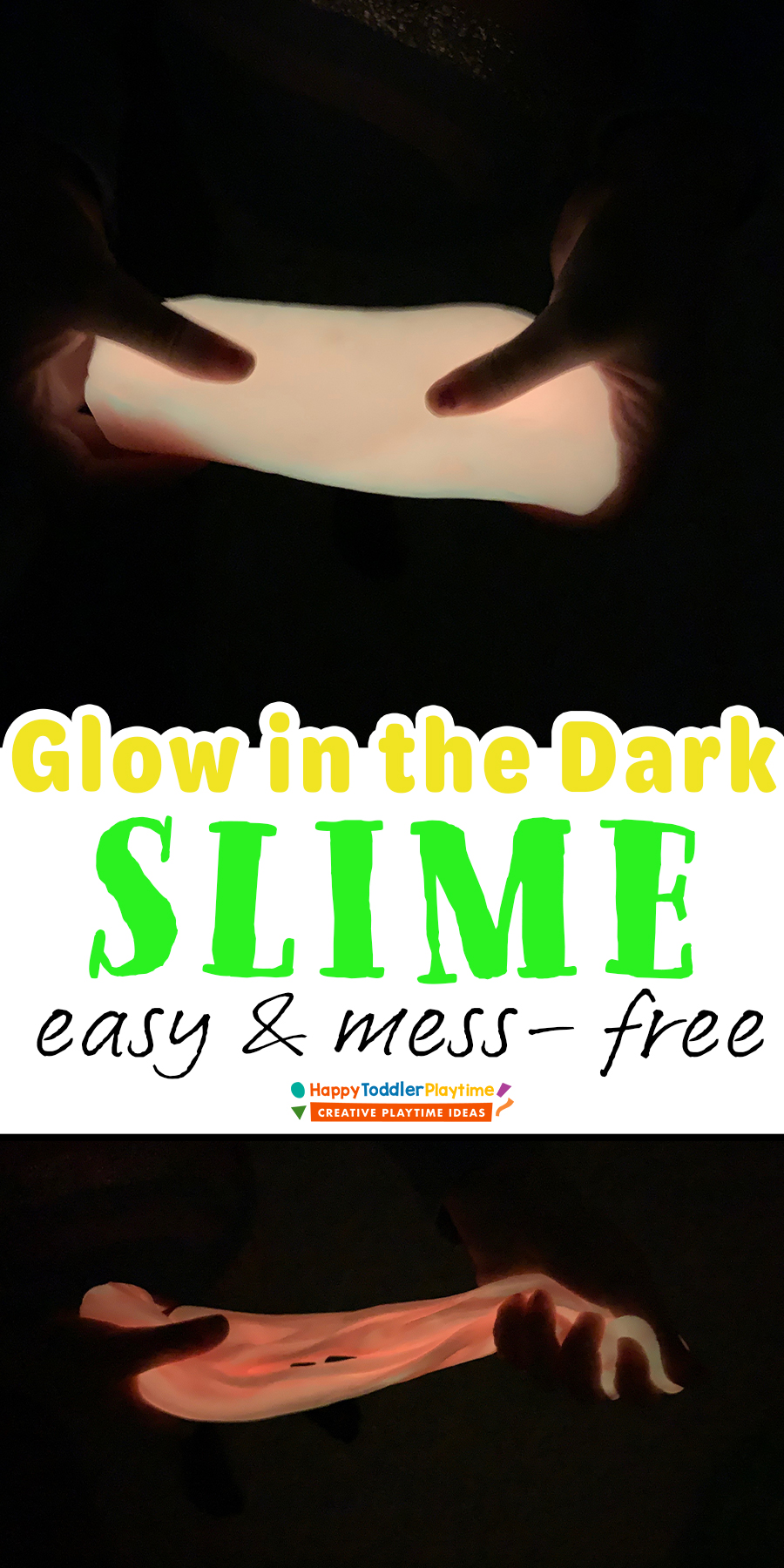 How to Make Glow in the Dark Slime - Happy Toddler Playtime
