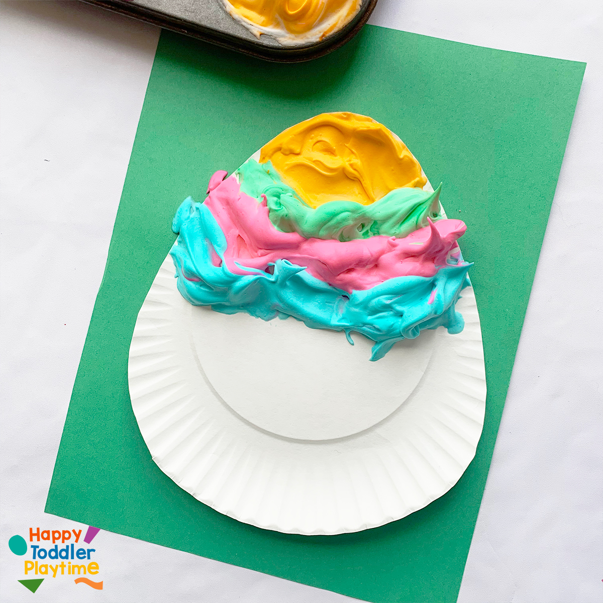 Easy Puffy Paint Easter Egg Craft - Happy Toddler Playtime