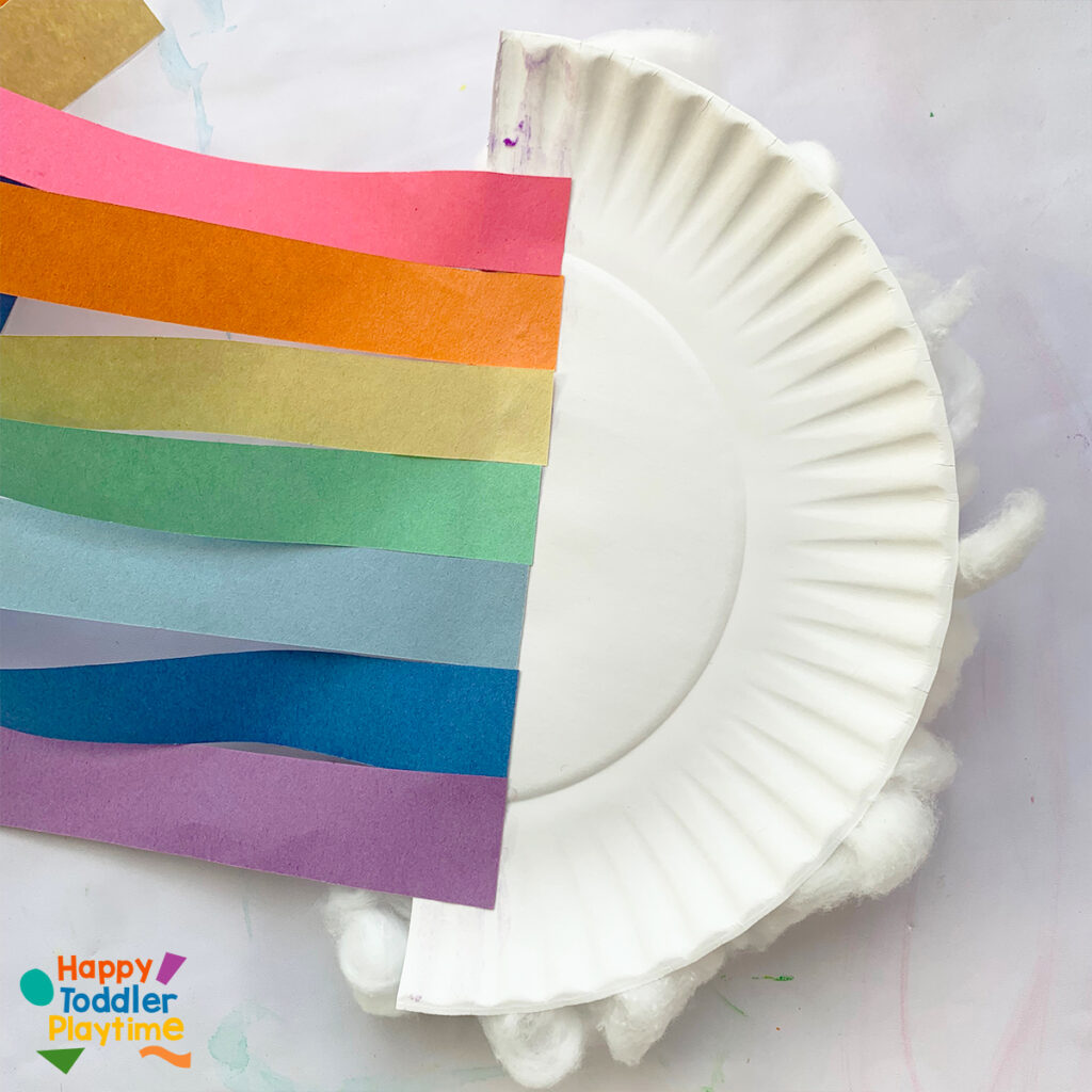 Super Easy Paper Plate Cloud Rainbow Craft