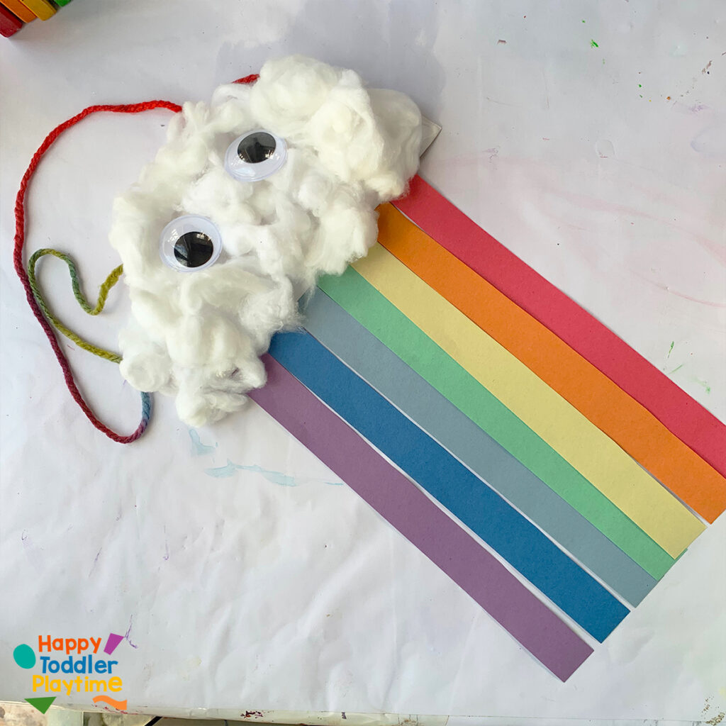 Super Easy Paper Plate Cloud Rainbow Craft
