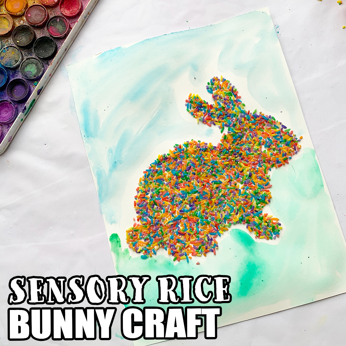 Craft Ideas Using Rice Sensory Rice Easter Bunny Craft - Happy Toddler Playtime