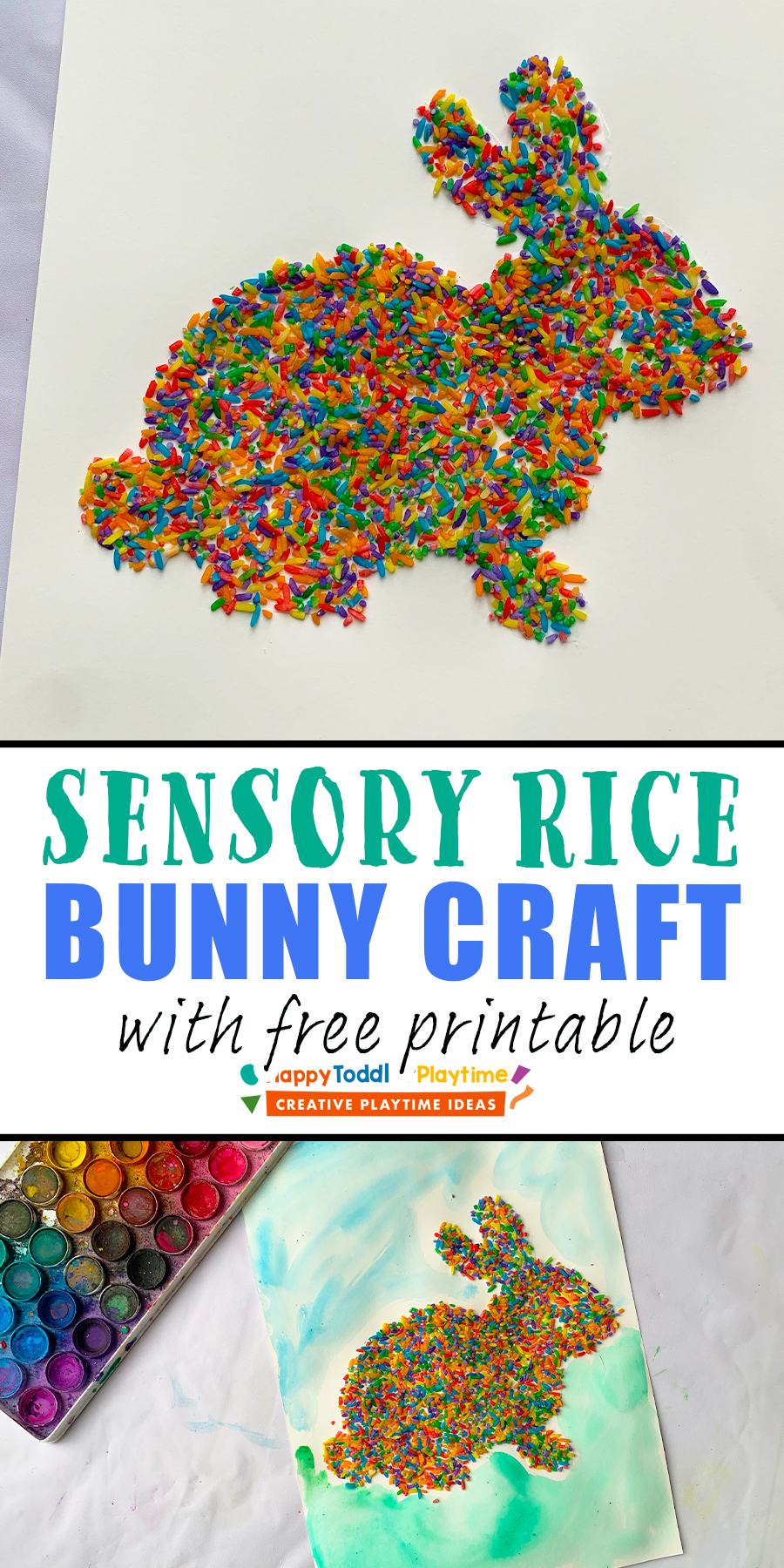 Sensory Rice Easter Bunny Craft - Happy Toddler Playtime