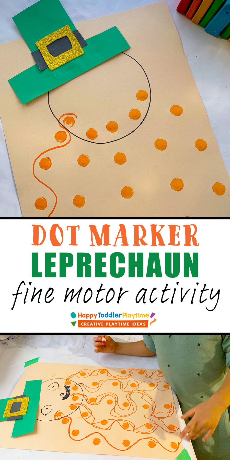Dot Marker Leprechaun: Pre-Writing Activity - Happy Toddler Playtime