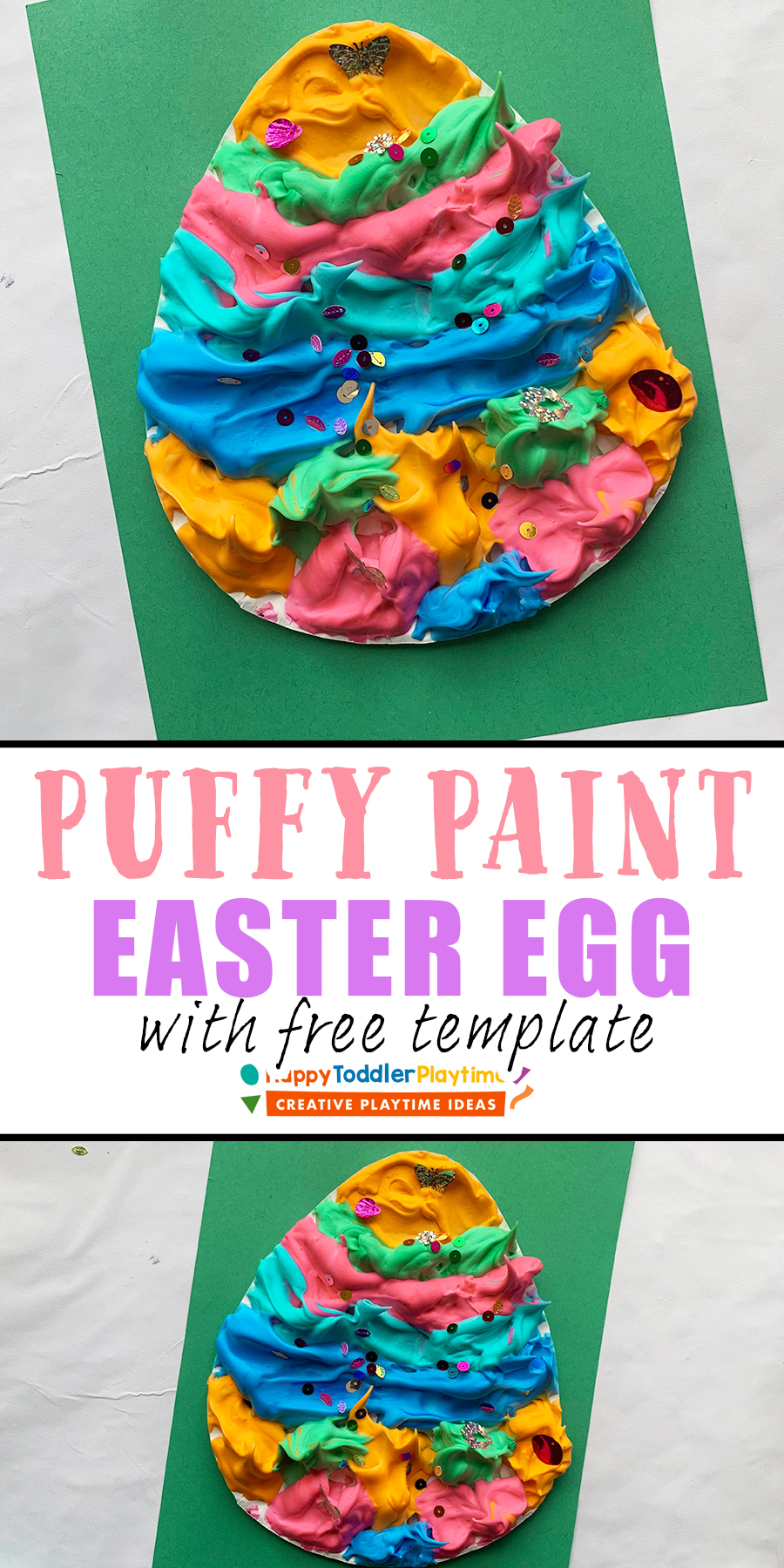 Easy Puffy Paint Easter Egg Craft - Happy Toddler Playtime