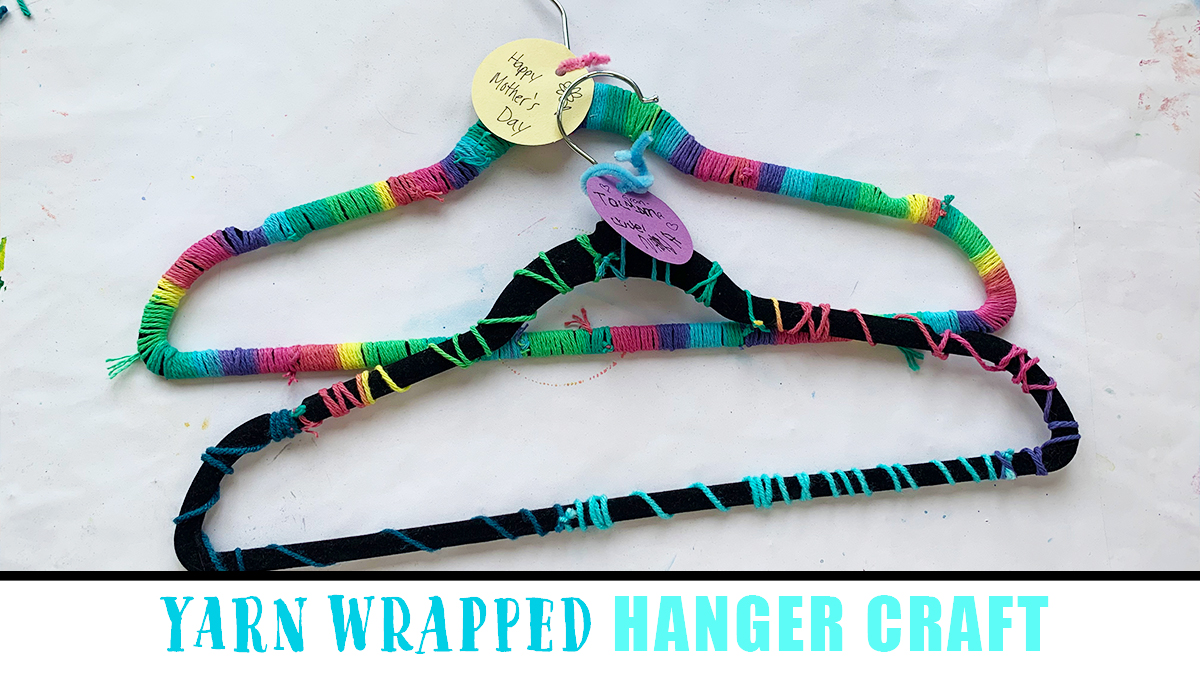 Yarn Wrapped Hanger Craft for Kids - Happy Toddler Playtime