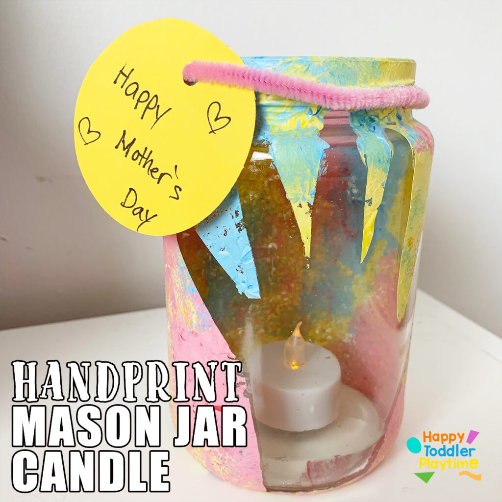 Handprint Mason Jar Candle Craft