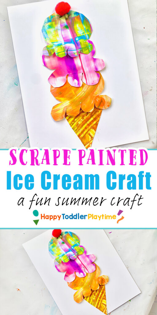 Scrape Painted Ice Cream Craft  