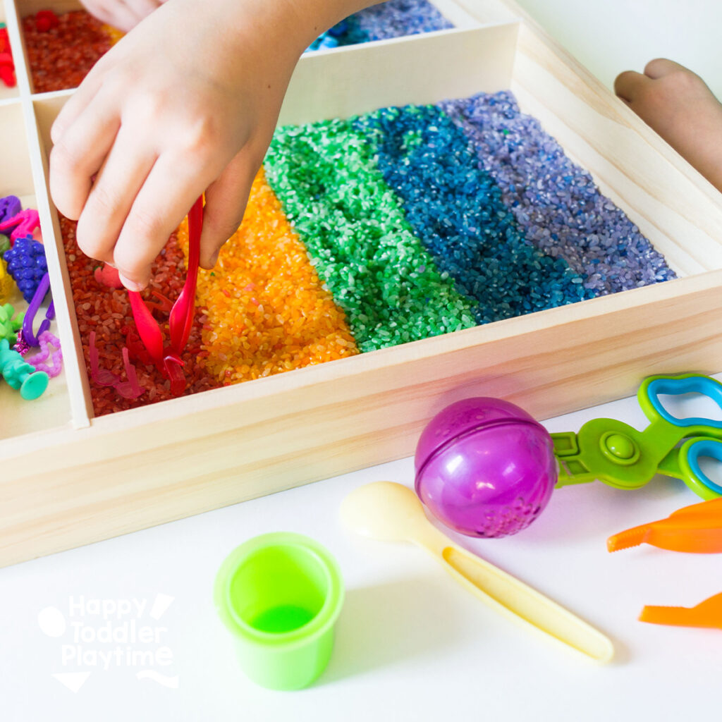 How to Make Colored Rice for Sensory Play