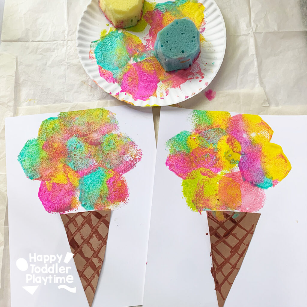 sponge painted ice cream craft
